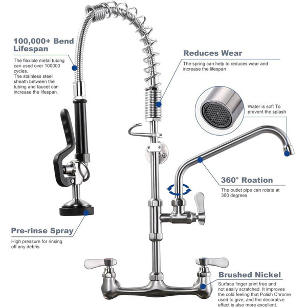 Wall orders mount pre rinse Kitchen Faucet.